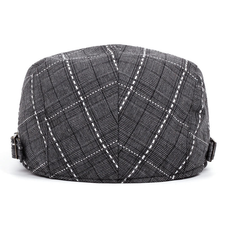 Béret rétro à carreaux pour homme avec boucle réglable - image 3