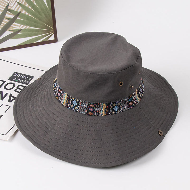 Chapeau de pêcheur pour femme avec pare-soleil et bouton en métal - Gris - M (environ 22 1/2") - image 6