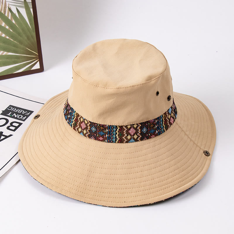 Chapeau de pêcheur pour femme avec pare-soleil et bouton en métal - Kaki - M (environ 22 1/2") - image 1