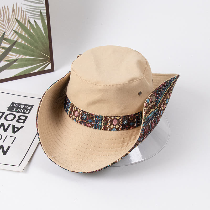 Chapeau de pêcheur pour femme avec pare-soleil et bouton en métal - image 0