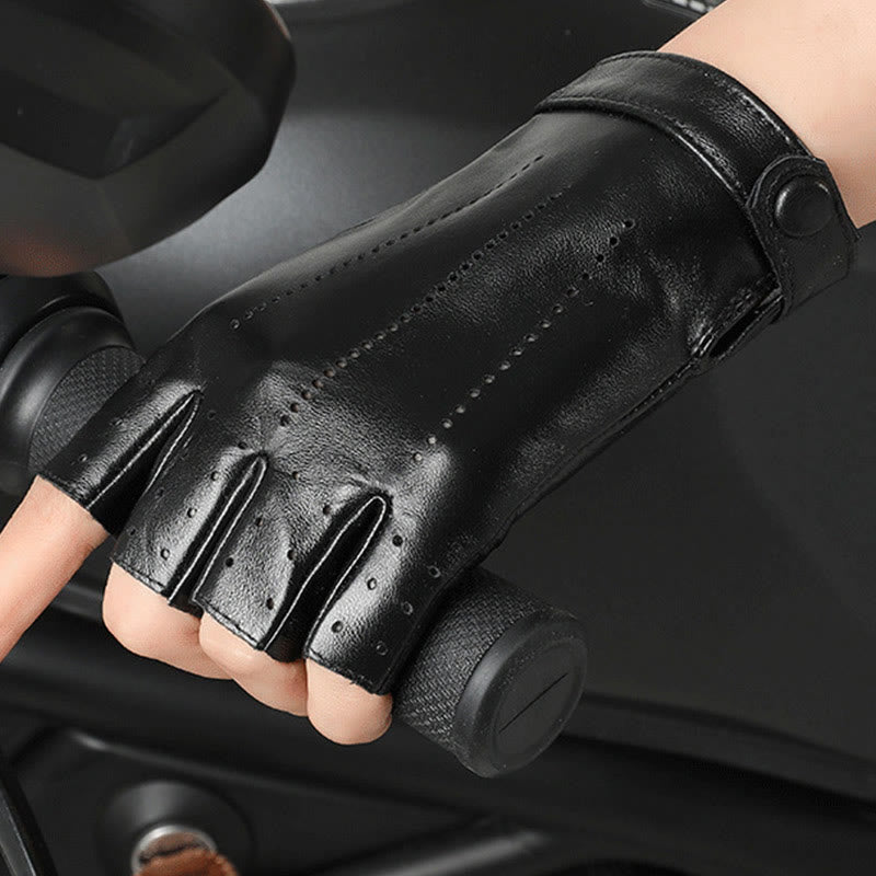 Gants de cyclisme demi-doigts pour femmes, en cuir respirant et protecteur, pour femmes. - image 4