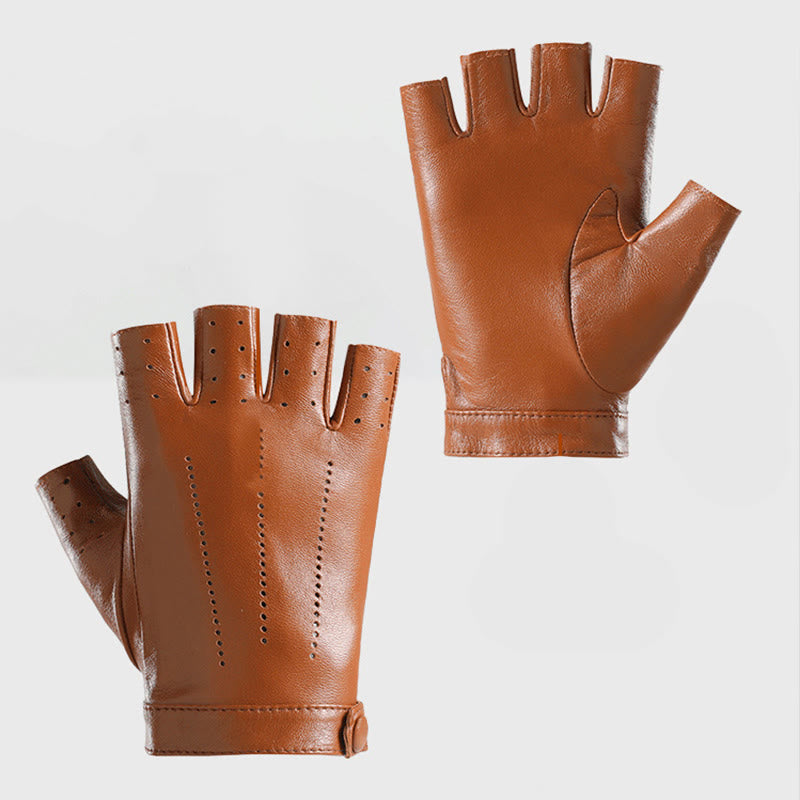 Gants de cyclisme demi-doigts pour femmes, en cuir respirant et protecteur, pour femmes. - image 2
