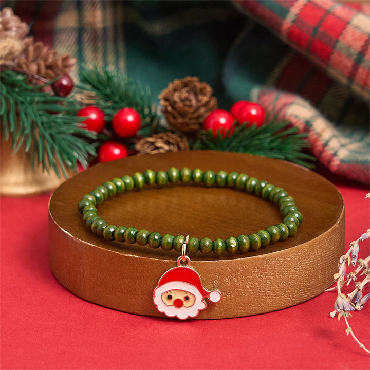 Ensemble de 6 bracelets pendentifs de Noël en perles vertes - image 8