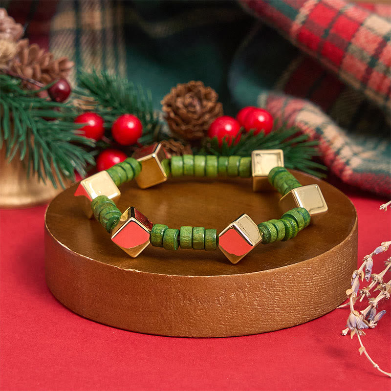 Ensemble de 6 bracelets pendentifs de Noël en perles vertes - image 10