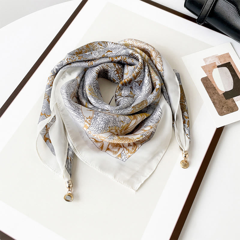 Écharpe carrée légère élégante à imprimé rétro pour femme - Style n° 2 - image 1