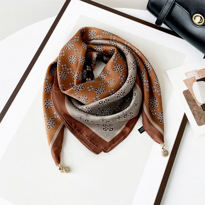 Écharpe carrée légère élégante à imprimé rétro pour femme - Style n° 8 - image 7