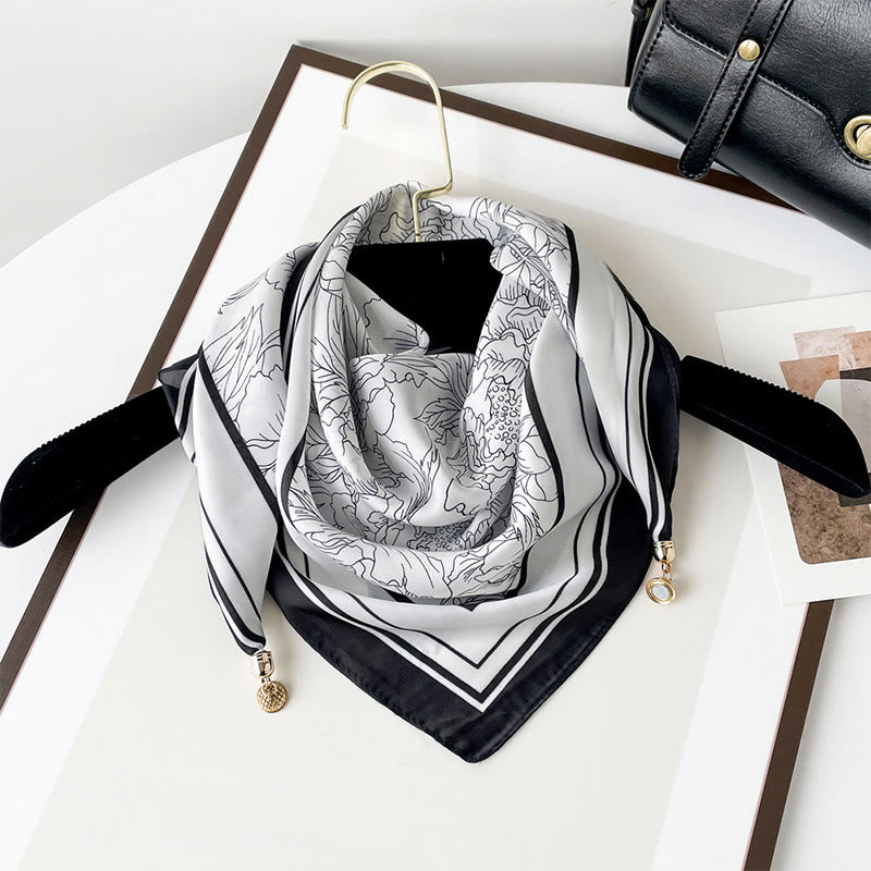 Écharpe carrée légère élégante à imprimé rétro pour femme - Style n° 13 - image 12