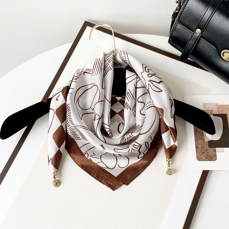 Écharpe carrée légère élégante à imprimé rétro pour femme - Style n° 14 - image 13