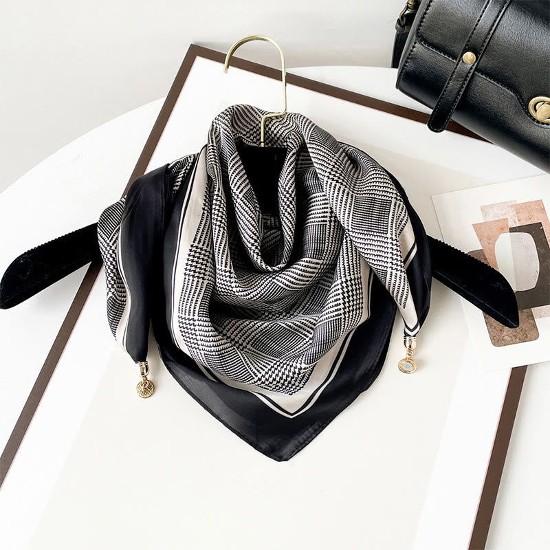 Écharpe carrée légère élégante à imprimé rétro pour femme - Style n° 17 - image 16