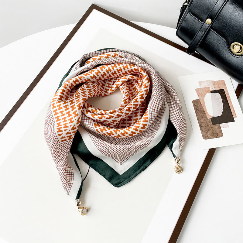 Écharpe carrée légère élégante à imprimé rétro pour femme - Style n° 6 - image 5