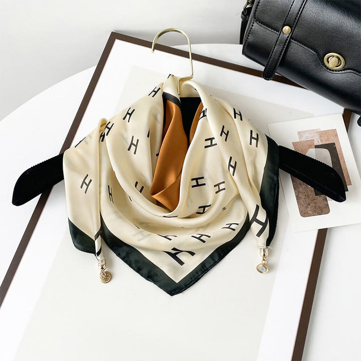 Écharpe carrée légère élégante à imprimé rétro pour femme - Style n° 16 - image 15