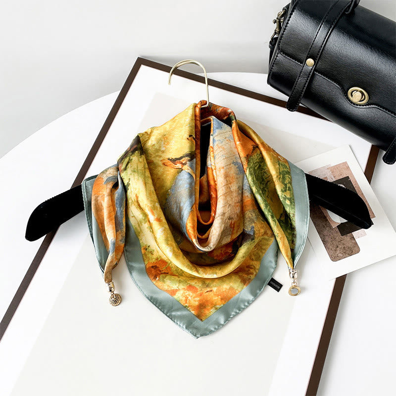 Écharpe carrée légère élégante à imprimé rétro pour femme - Style n° 15 - image 14