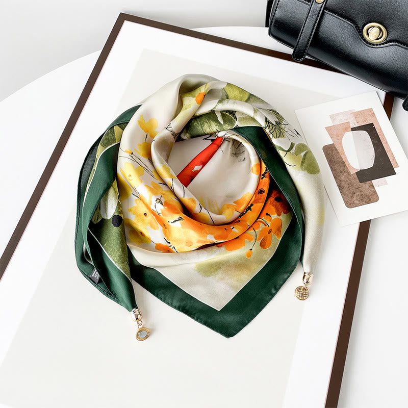 Écharpe carrée légère élégante à imprimé rétro pour femme - Style n° 18 - image 17