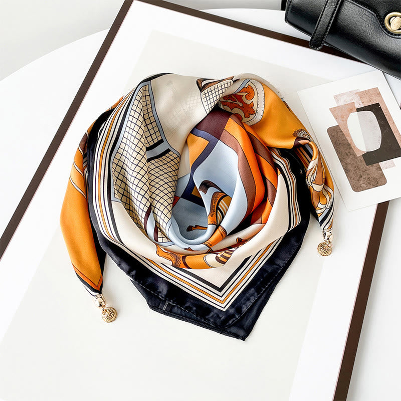 Écharpe carrée légère élégante à imprimé rétro pour femme - Style n° 5 - image 4