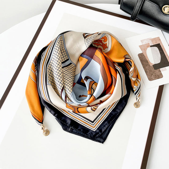Écharpe carrée légère élégante à imprimé rétro pour femme - Style n° 5 - image 4