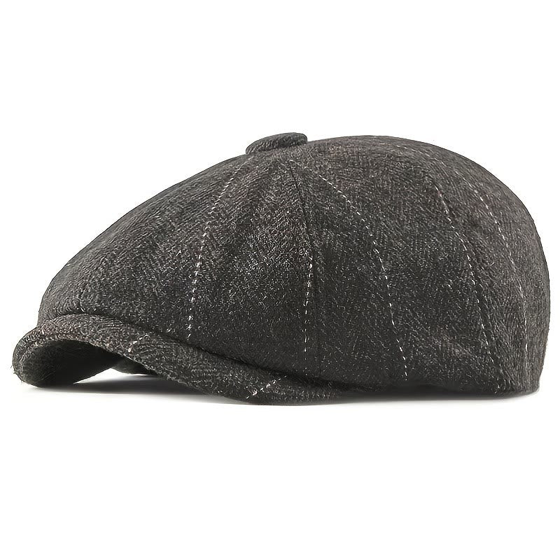 Chapeau de béret gavroche rétro élégant à motif à chevrons pour hommes - Café - M (22-22 7/8") - image 0
