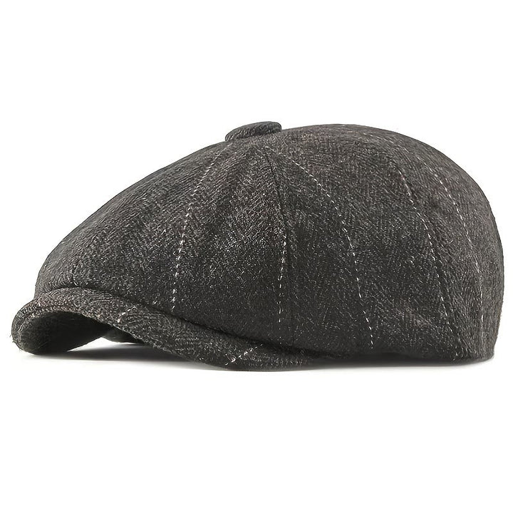 Chapeau de béret gavroche rétro élégant à motif à chevrons pour hommes - Café - M (22-22 7/8") - image 0