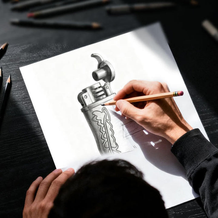 Briquet à pétrole rechargeable en forme de botte de cowboy en bronze - image 2