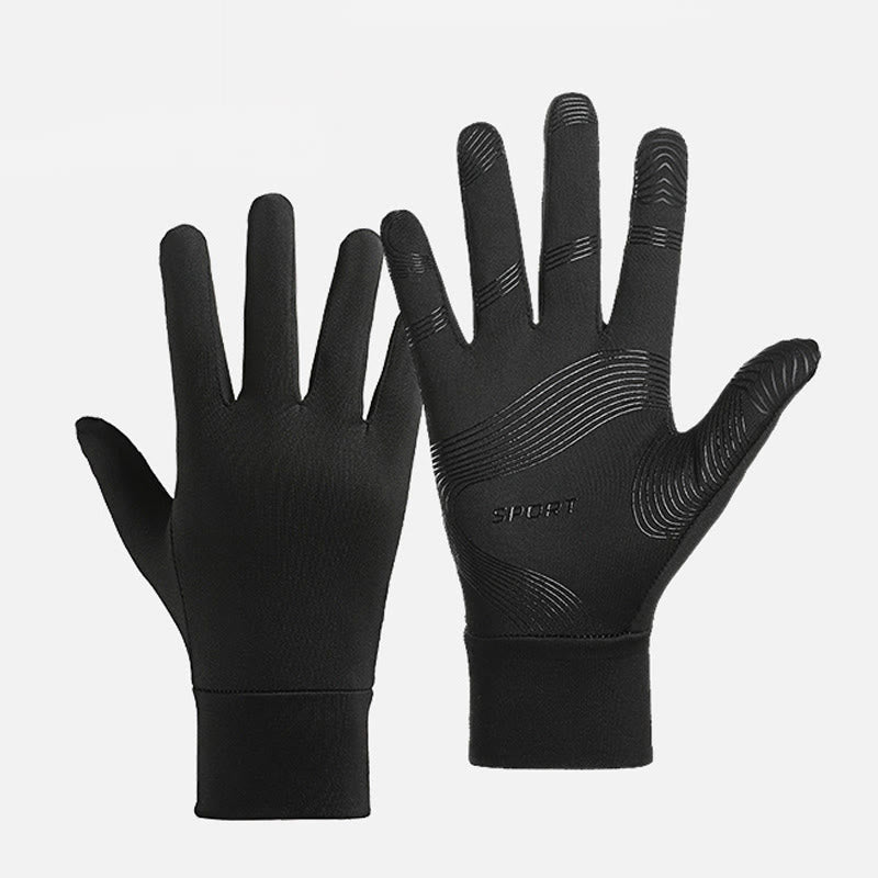 Gants de sport pour hommes, antidérapants, chauds et élastiques, pour l'hiver - Noir - XL - image 0