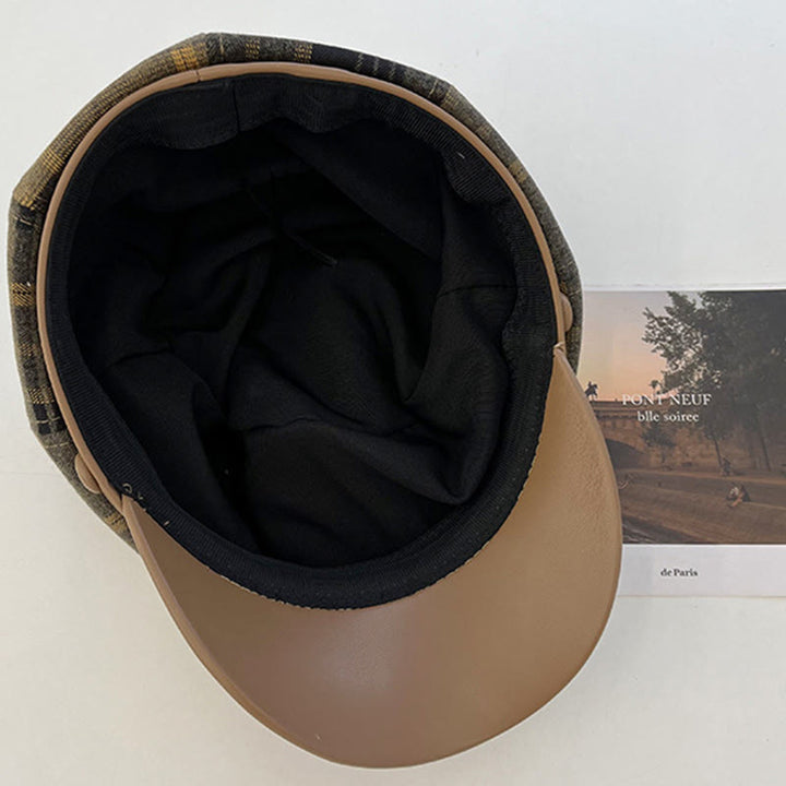 Béret gavroche à carreaux rétro exquis pour femme - image 8