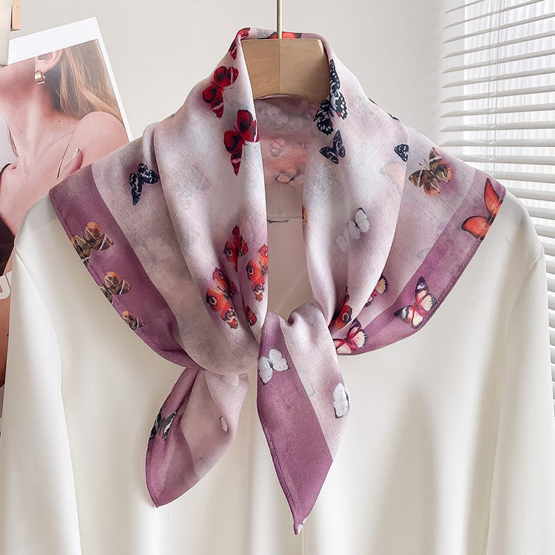 Écharpe carrée fine imprimée et multi-styles pour femme - Style n° 13 - image 12