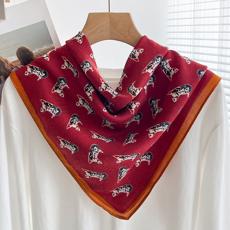 Écharpe carrée fine imprimée et multi-styles pour femme - Style n° 25 - image 24