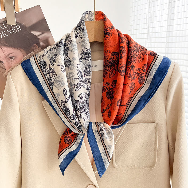 Écharpe carrée fine imprimée et multi-styles pour femme - Style n° 39 - image 38