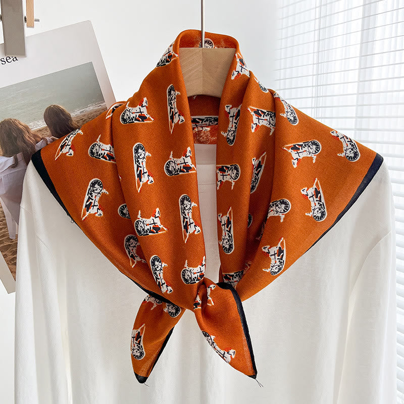 Écharpe carrée fine imprimée et multi-styles pour femme - Style n° 24 - image 23