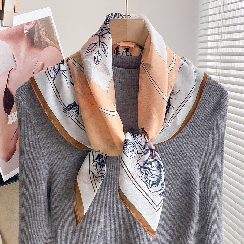 Écharpe carrée fine imprimée et multi-styles pour femme - Style n° 6 - image 5