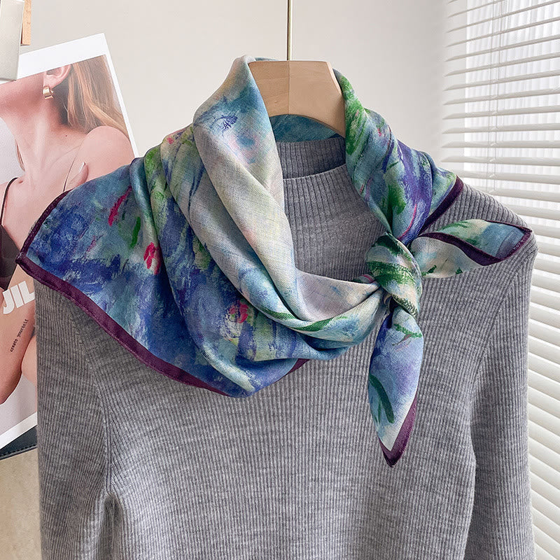 Écharpe carrée fine imprimée et multi-styles pour femme - Style n° 4 - image 3