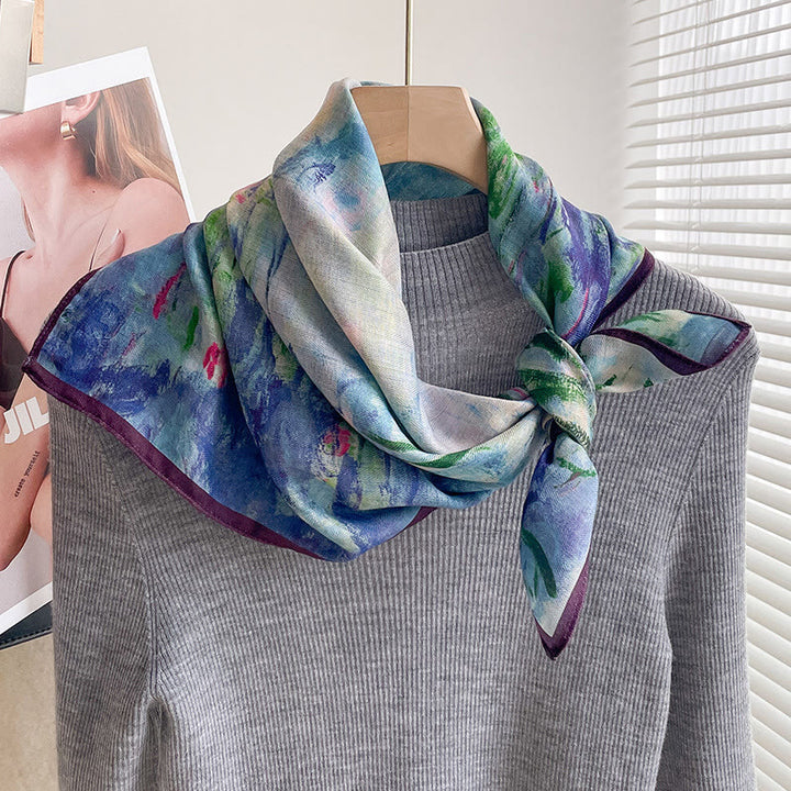 Écharpe carrée fine imprimée et multi-styles pour femme - Style n° 4 - image 3