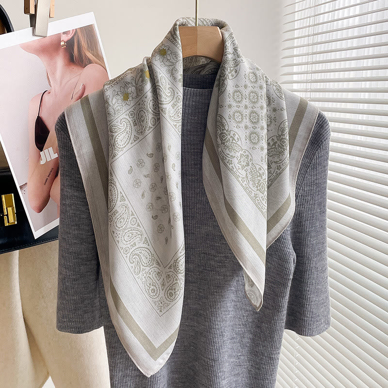 Écharpe carrée fine imprimée et multi-styles pour femme - Style n° 10 - image 9