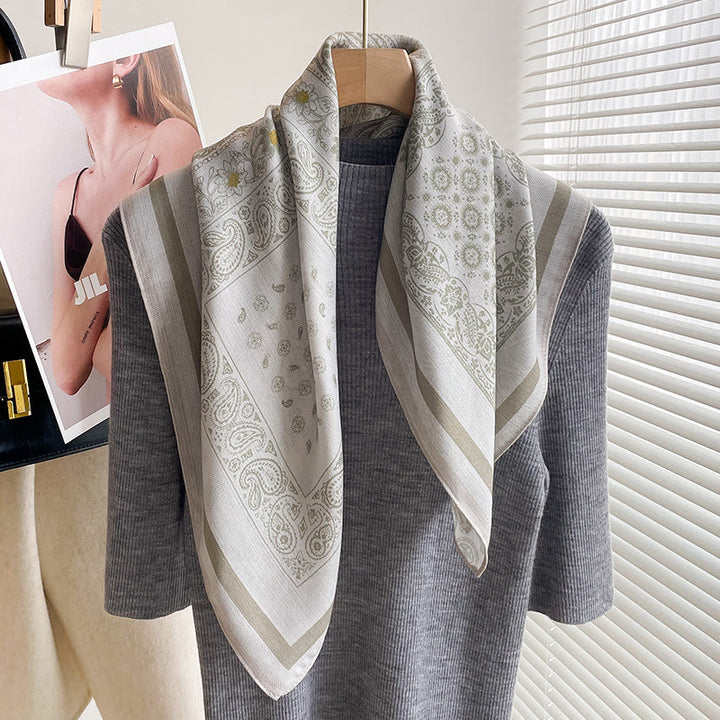 Écharpe carrée fine imprimée et multi-styles pour femme - Style n° 10 - image 9