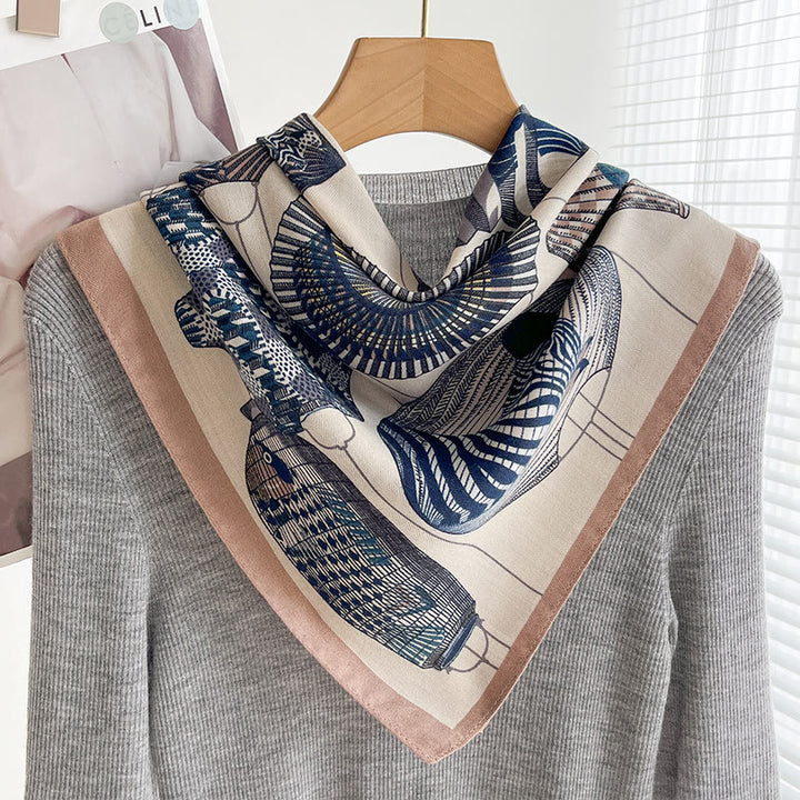 Écharpe carrée fine imprimée et multi-styles pour femme - Style n° 45 - image 44