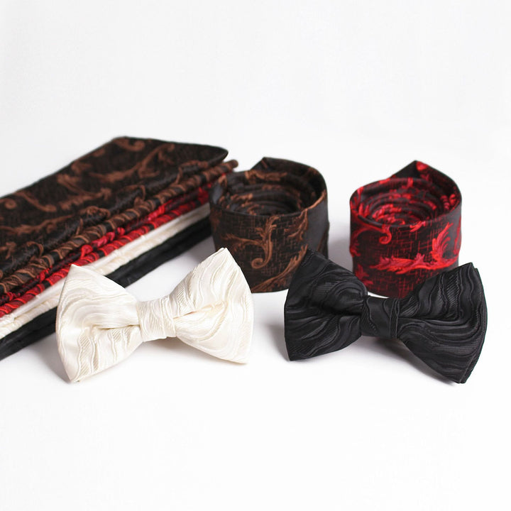 Cravate, nœud papillon et pochette de costume imprimés élégants pour homme - image 0
