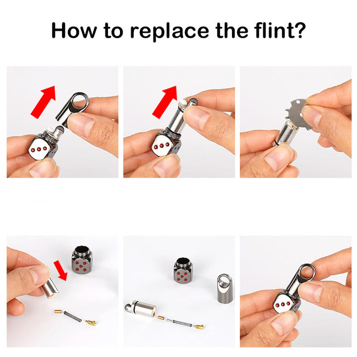 Briquet porte-clés rechargeable en forme de mini-dé classique avec mini-dés - image 9