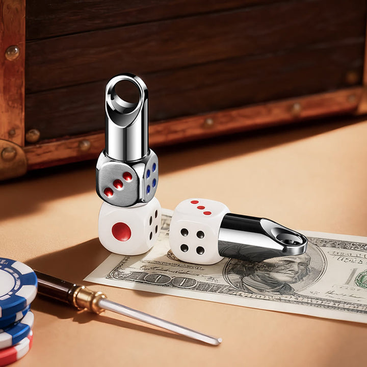 Briquet porte-clés rechargeable en forme de mini-dé classique avec mini-dés - image 6