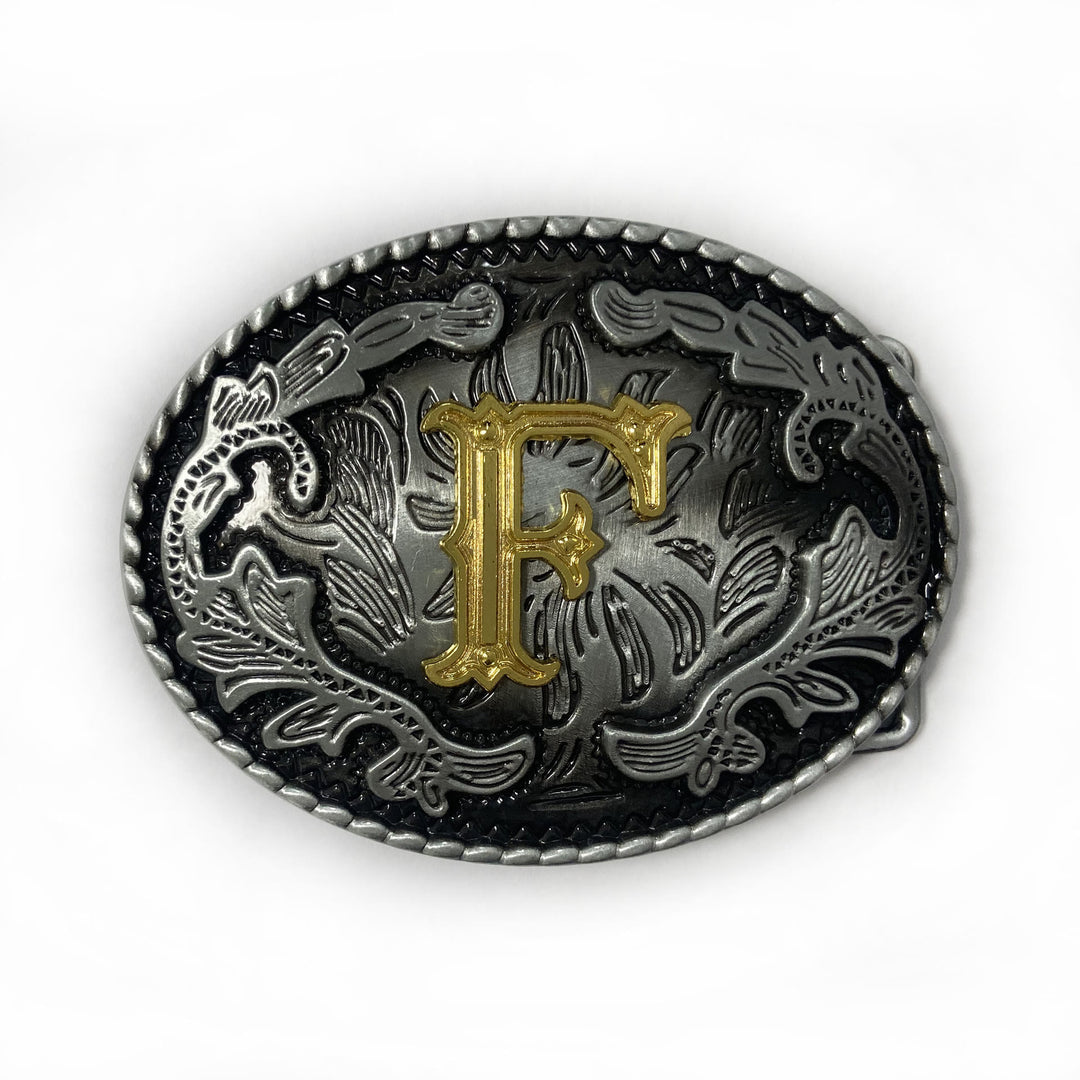 Ceinture en cuir pour homme, style vintage, argentée, ovale, avec boucle en lettres dorées sculptées. - F - Sans ceinture - image 14