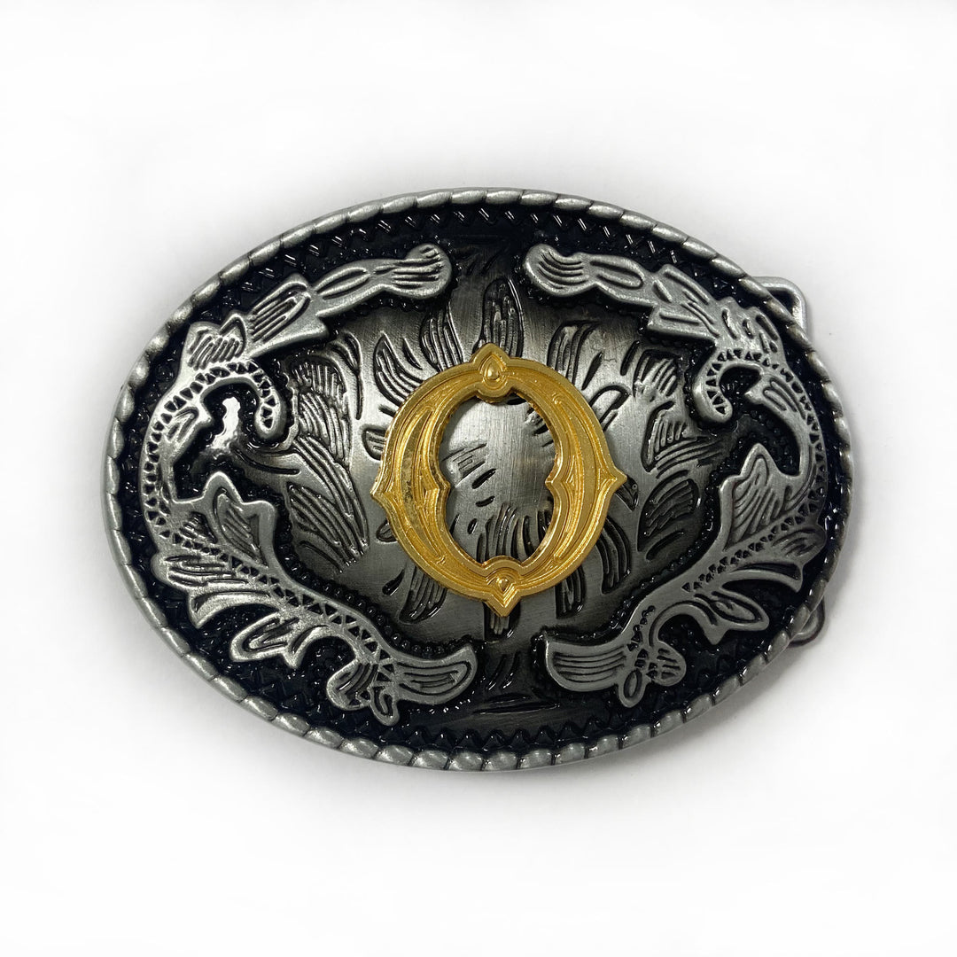 Ceinture en cuir pour homme, style vintage, argentée, ovale, avec boucle en lettres dorées sculptées. - O - Sans ceinture - image 23