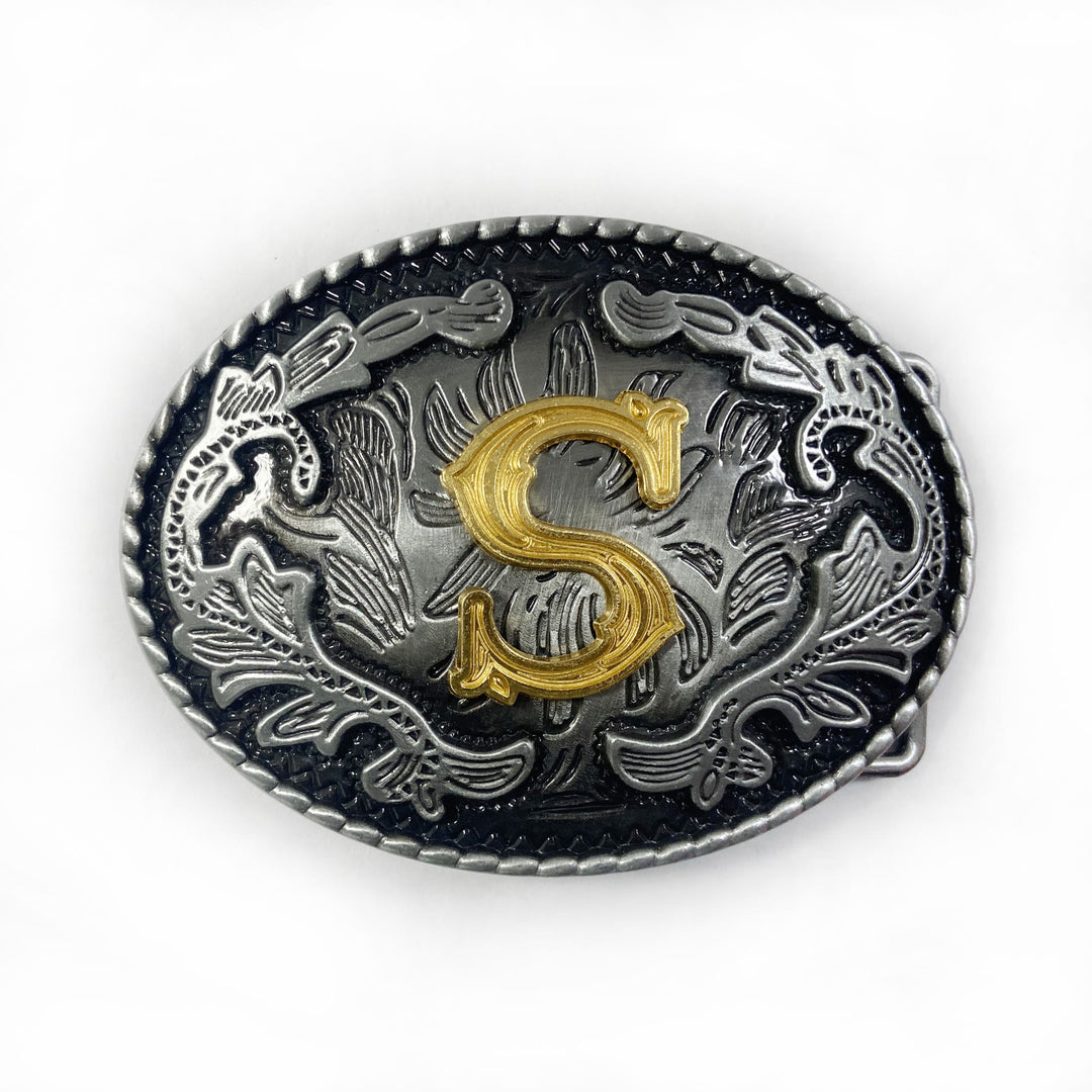 Ceinture en cuir pour homme, style vintage, argentée, ovale, avec boucle en lettres dorées sculptées. - S - Sans ceinture - image 27