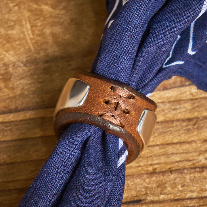 Pochette de costume imprimée hexagramme à bouton rond et noix de cajou - image 5