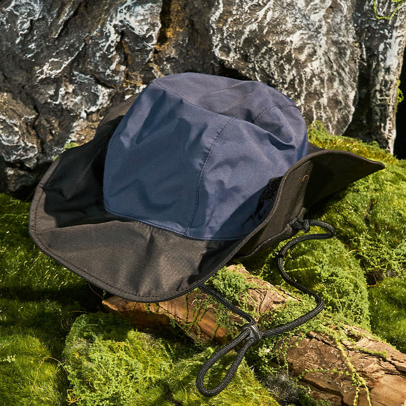 Chapeau de pêcheur imperméable, respirant et anti-UV pour l'extérieur - Bleu marine - Réglable (environ 55 à 59 cm) - image 0