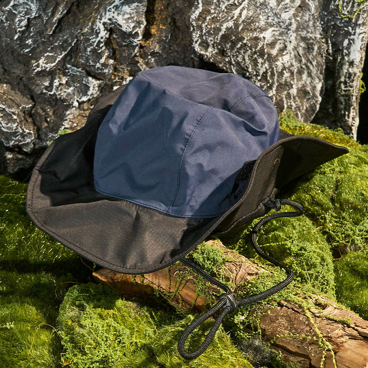 Chapeau de pêcheur imperméable, respirant et anti-UV pour l'extérieur - Bleu marine - Réglable (environ 55 à 59 cm) - image 0