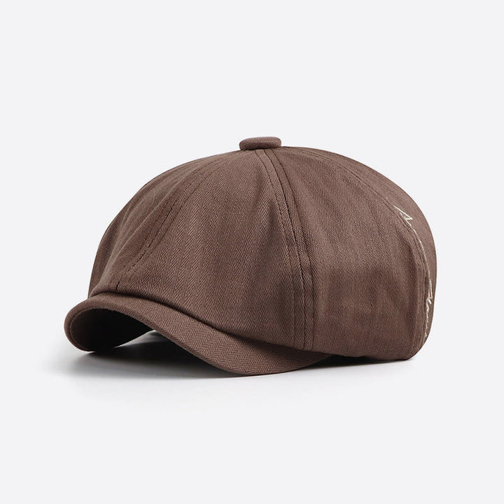 Chapeau béret gavroche élégant et rétro brodé pour hommes - Café - Réglable (22-23 5/8") - image 3