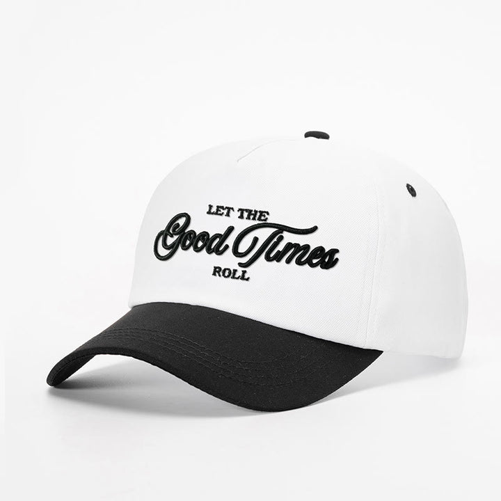 Casquette de baseball brodée bicolore « Let the Good Times Roll » - blanc avec du noir - M (22-22 7/8") - image 1