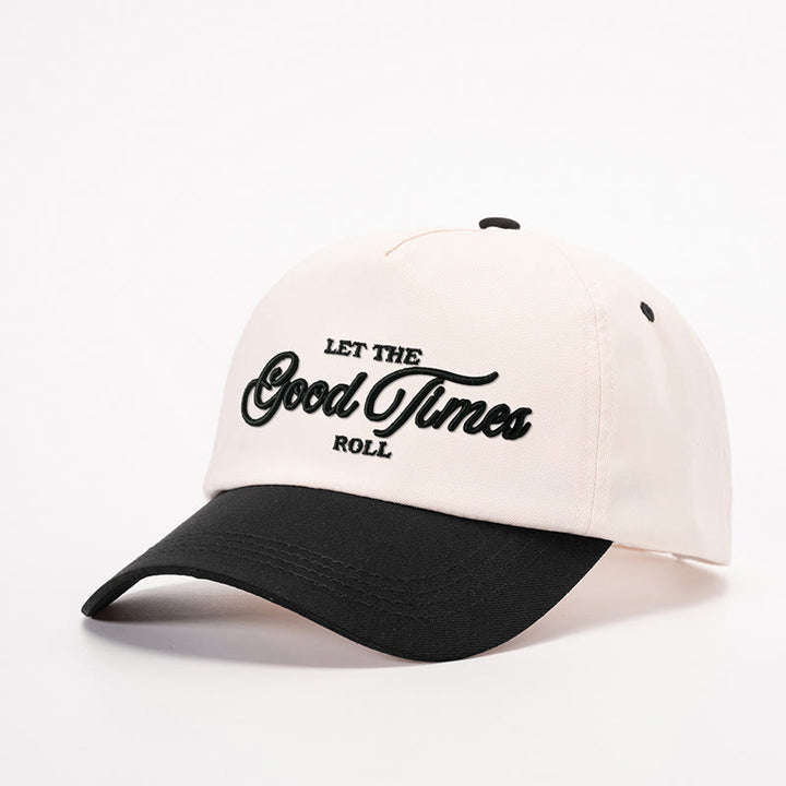 Casquette de baseball brodée bicolore « Let the Good Times Roll » - blanc cassé avec du noir - M (22-22 7/8") - image 2