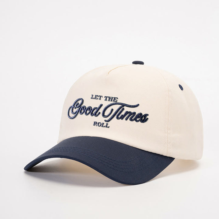Casquette de baseball brodée bicolore « Let the Good Times Roll » - blanc cassé et bleu marine - M (22-22 7/8") - image 5