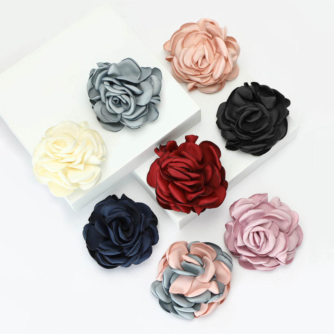 Broche élégante rose multicolore en satin brillant - image 16