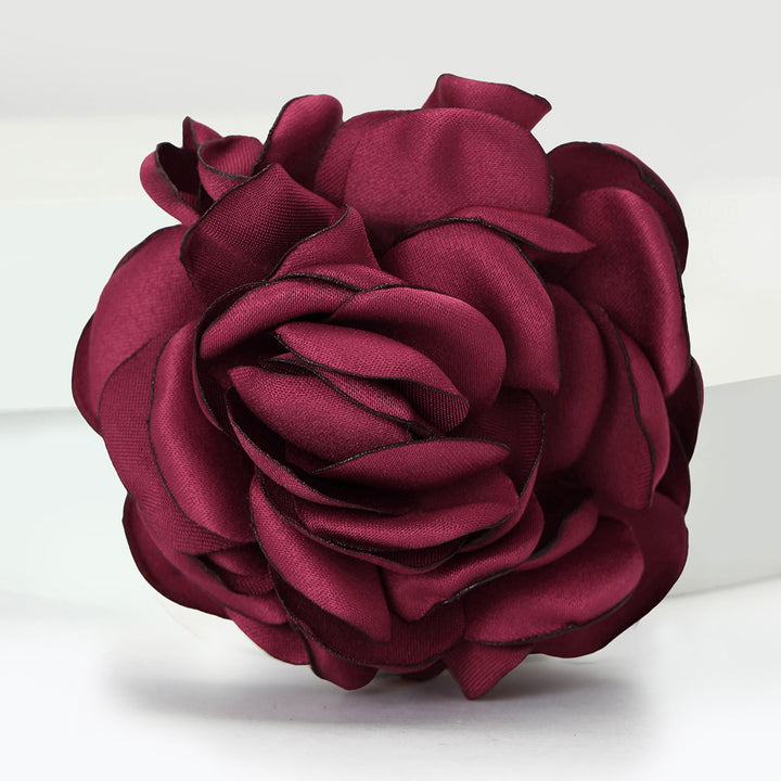 Broche élégante rose multicolore en satin brillant - Rouge - image 0