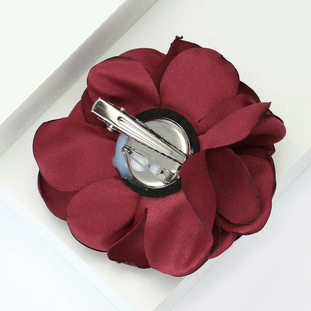 Broche élégante rose multicolore en satin brillant - image 1